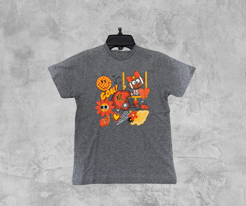 READY TO SHIP - KC Girly Icons Grey Tee (FINAL SALE) - Apparel & Accessories - The Red Rival