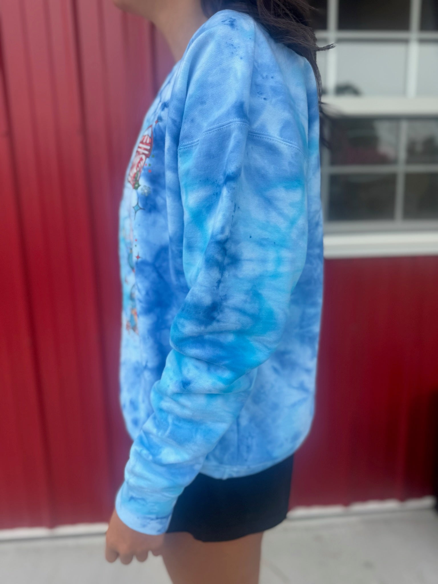 READY TO SHIP - Size: Adult L - Rudolph Characters on Blue Tie - Dye - Apparel & Accessories - The Red Rival