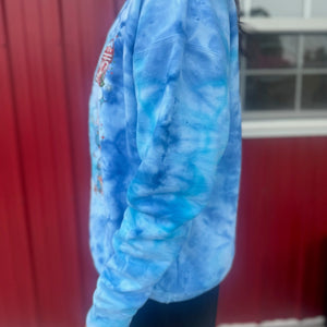 READY TO SHIP - Size: Adult L - Rudolph Characters on Blue Tie - Dye - Apparel & Accessories - The Red Rival