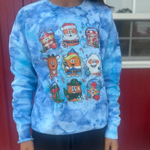 READY TO SHIP - Size: Adult L - Rudolph Characters on Blue Tie - Dye - Apparel & Accessories - The Red Rival