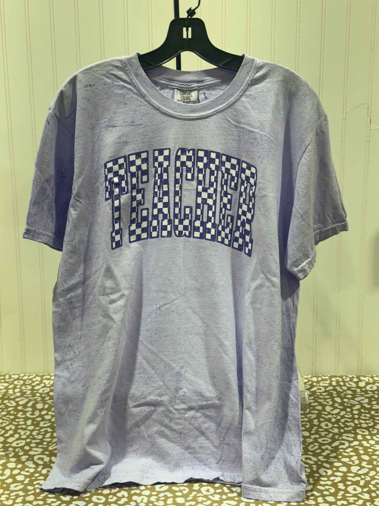 READY TO SHIP - Size: Adult Large - Purple Checkered Teacher Purple Tie Dye Tee - Apparel & Accessories - The Red Rival