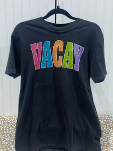 READY TO SHIP - Size: Adult M - Colorful Vacay Varsity letters - Pepper Tee - Apparel & Accessories - The Red Rival