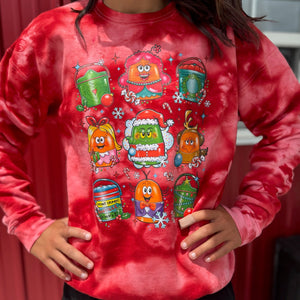 READY TO SHIP - Size: Adult M - Grinch Characters on Red Tie - Dye - Apparel & Accessories - The Red Rival