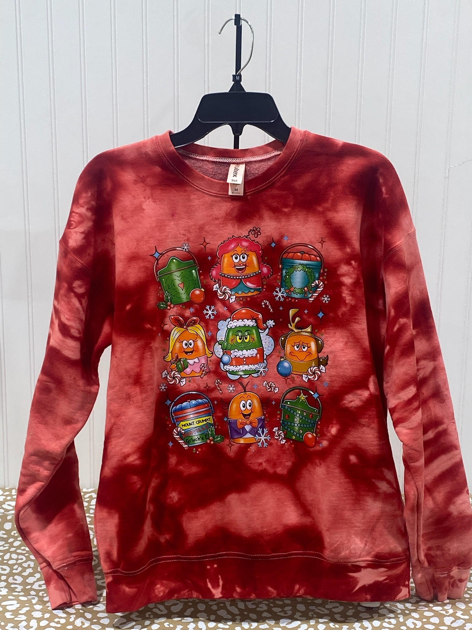 READY TO SHIP - Size: Adult M - Grinch Characters on Red Tie - Dye - Apparel & Accessories - The Red Rival