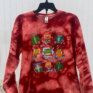 READY TO SHIP - Size: Adult M - Grinch Characters on Red Tie - Dye - Apparel & Accessories - The Red Rival