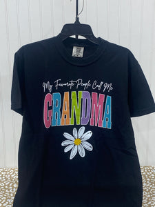 READY TO SHIP - Size: Adult M - My Favorite People Call Me Grandma - Black Tee - Apparel & Accessories - The Red Rival
