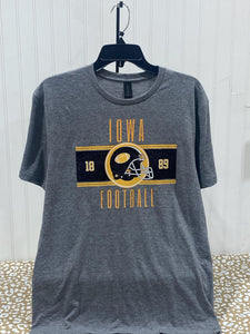 READY TO SHIP - Size: Adult M - Vintage Black & Gold Iowa Football Grey Tee - Apparel & Accessories - The Red Rival
