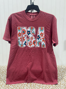 READY TO SHIP - Size: Adult Medium - Retro Floral USA - Apparel & Accessories - The Red Rival