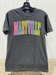 READY TO SHIP - Size: Adult S - Colorful Maryville Varsity letters - Pepper Tee - Apparel & Accessories - The Red Rival