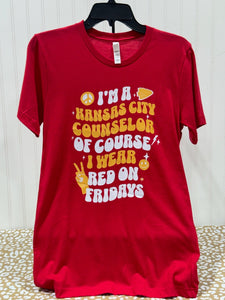 READY TO SHIP - Size: Adult S - I'm a Kansas City COUNSLER of course I wear red on fridays - Apparel & Accessories - The Red Rival