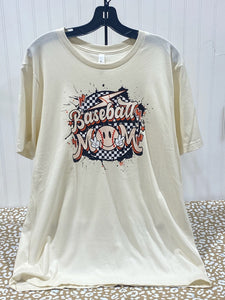 READY TO SHIP - Size: Adult XL - Baseball Mom Checkered Circle - Apparel & Accessories - The Red Rival
