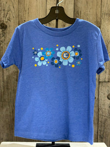 READY TO SHIP - Size:4T - KC Baseball Flowers Heather Royal Blue Tee - Apparel & Accessories - The Red Rival