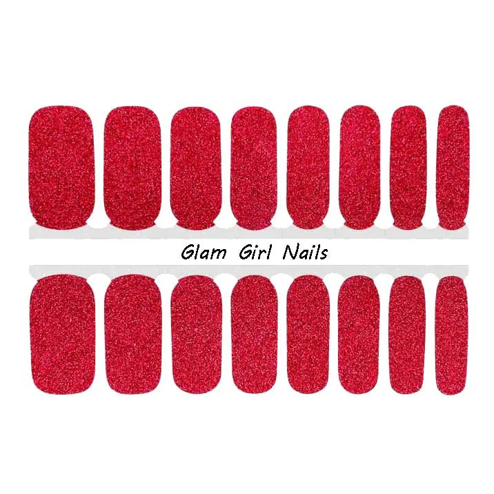 Red Glitter Nail Strips - Apparel & Accessories - The Red Rival