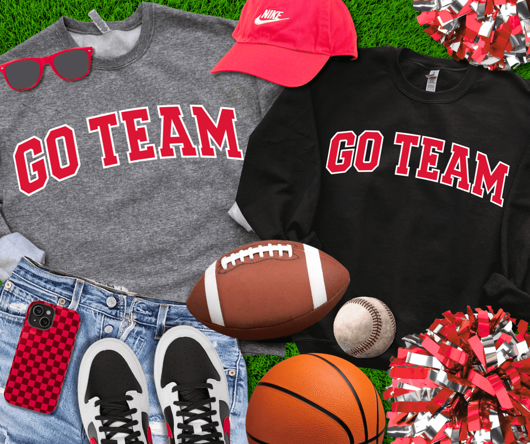 Red Go Team Varsity Letters (Pick Your Color & Style) - Tees & Sweatshirts - The Red Rival
