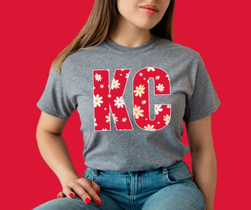 Red KC Daisies Grey Tee - Tees - The Red Rival
