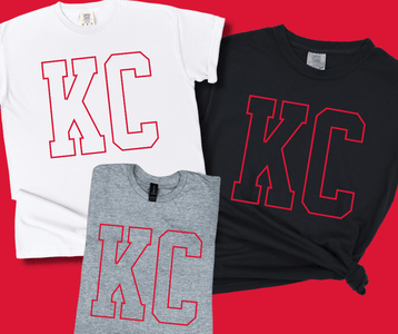 Red KC Letters (Pick Your Tee Color) - Tees - The Red Rival