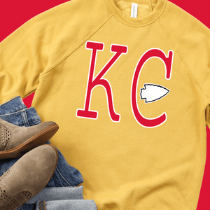 Red Simple KC arrowhead (Pick Your Bella Sweatshirt Color) - Wholesale - The Red Rival