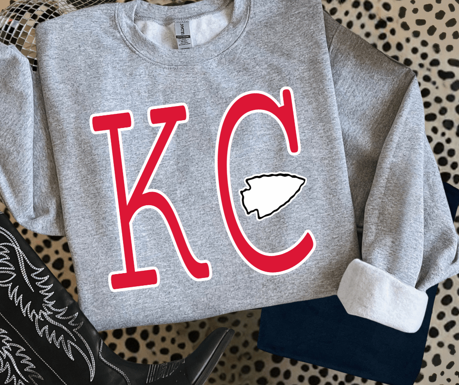 Red Simple KC arrowhead (Pick Your Gildan Sweatshirt Color) - Wholesale - The Red Rival