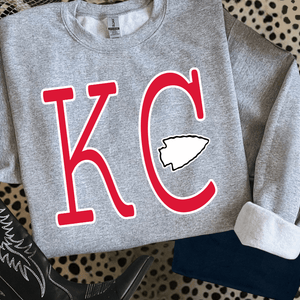 Red Simple KC arrowhead (Pick Your Gildan Sweatshirt Color) - Wholesale - The Red Rival