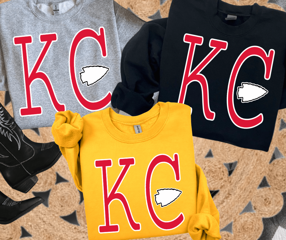 Red Simple KC arrowhead (Pick Your Gildan Sweatshirt Color) - Wholesale - The Red Rival