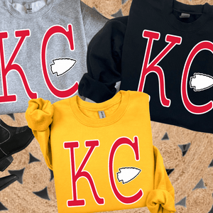 Red Simple KC arrowhead (Pick Your Gildan Sweatshirt Color) - Wholesale - The Red Rival