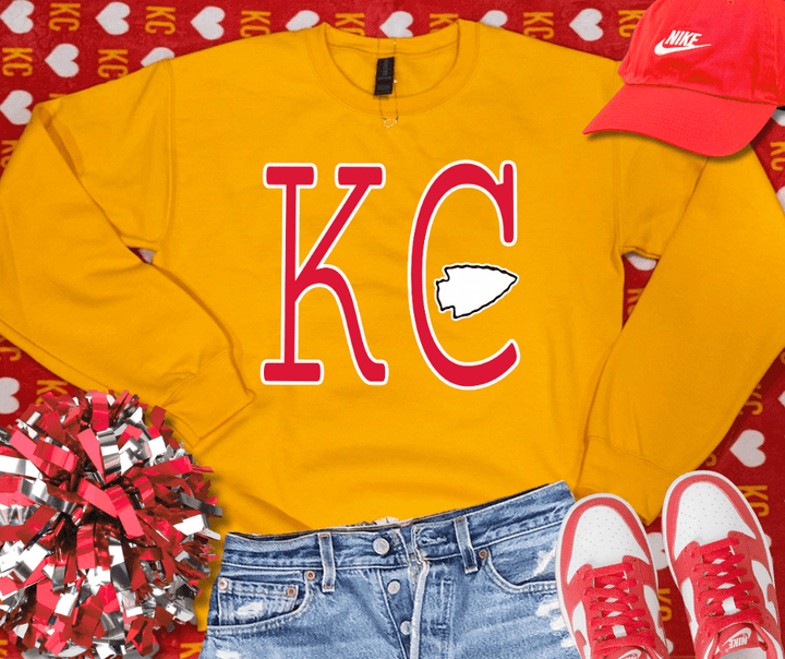 Red Simple KC arrowhead (Pick Your Gildan Sweatshirt Color) - Wholesale - The Red Rival