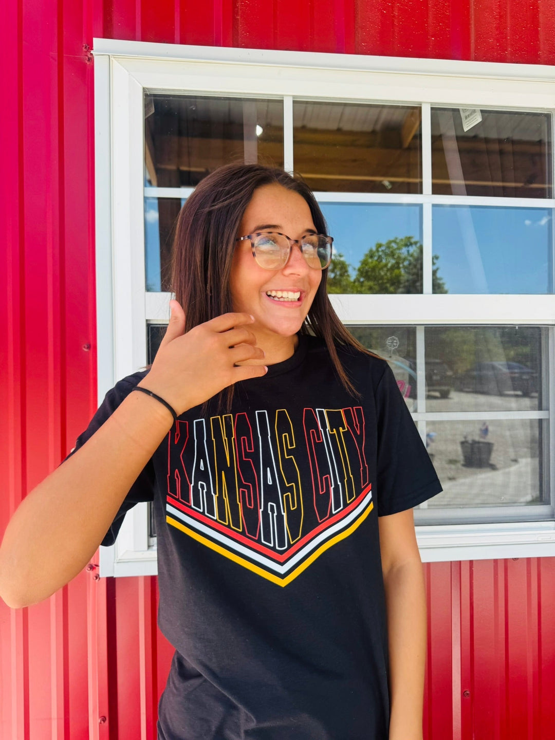 Red, White, & Gold Kansas City V - lines (Pick Your Tee Color) - Tees - The Red Rival