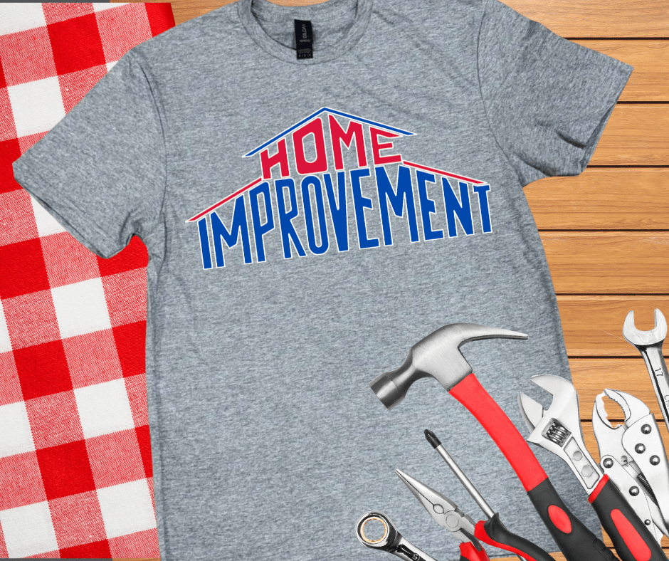 Red/Blue Home Improvement Grey Graphic Tee - Graphic Tee - The Red Rival