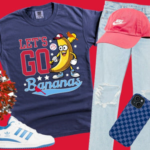 Red/Light Blue STL Let's Go Bananas Navy Graphic Tee - Graphic Tee - The Red Rival