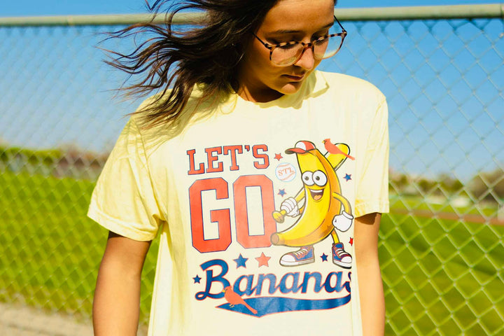 Red/Navy STL Let's Go Bananas Light Yellow Graphic Tee - Graphic Tee - The Red Rival