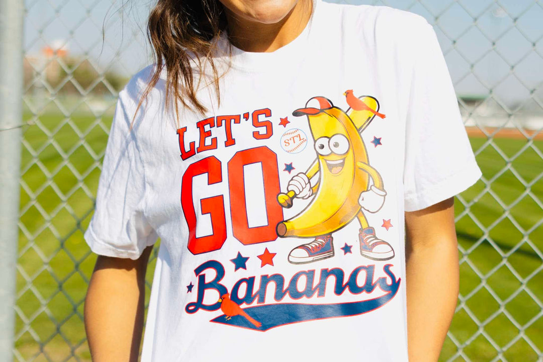 Red/Navy STL Let's Go Bananas White Graphic Tee - Graphic Tee - The Red Rival