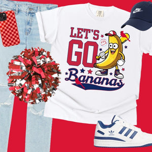 Red/Navy STL Let's Go Bananas White Graphic Tee - Graphic Tee - The Red Rival
