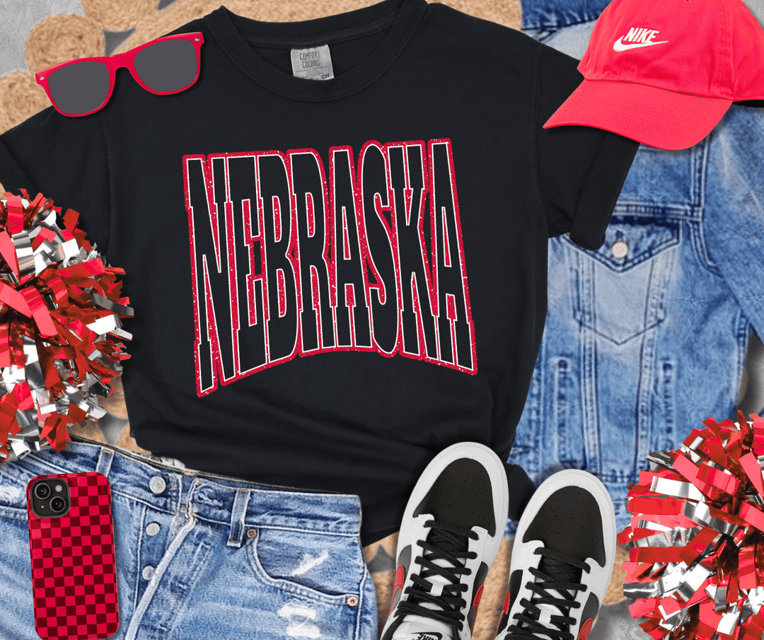 Red/White NE State Text (Choose Your Tee Color) - Tees - The Red Rival