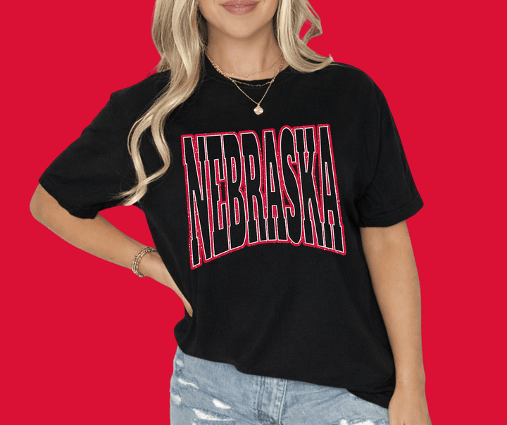 Red/White NE State Text (Choose Your Tee Color) - Tees - The Red Rival