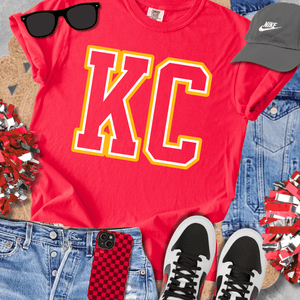 Red/Yellow KC Letters Sweatshirt or Tee - Tees & Sweatshirts - The Red Rival