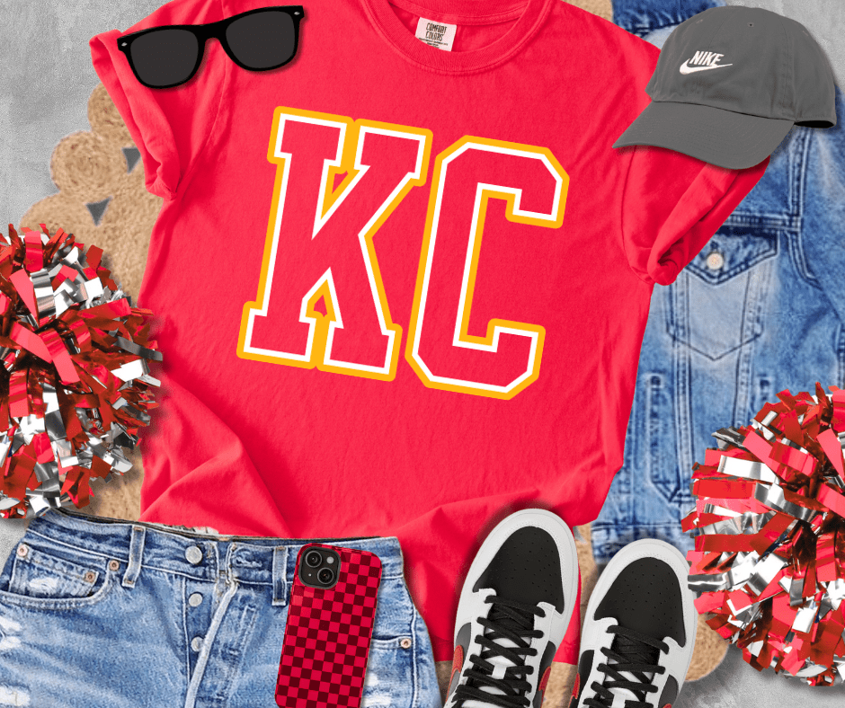 Red/Yellow KC Letters Sweatshirt or Tee - Tees & Sweatshirts - The Red Rival