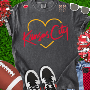 Red/Yellow KC Script Heart (Pick Your Tee Color) - Tees & Sweatshirts - The Red Rival