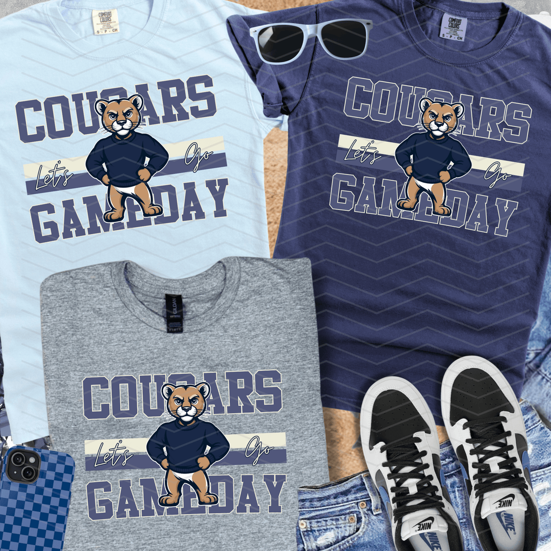 Retro Cougars Mascot (Pick Your Tee Color) - Graphic Tee - The Red Rival