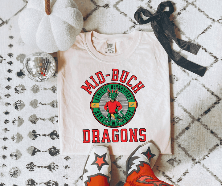 Retro Mid - Buch Dragons Ivory Tee - Wholesale - The Red Rival