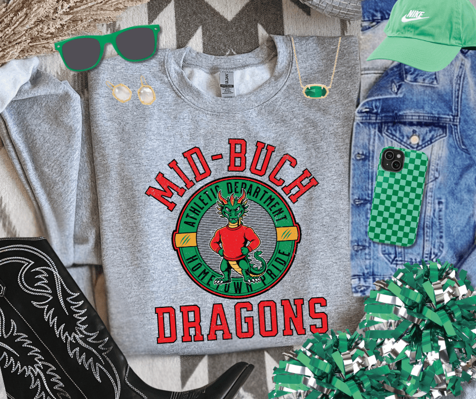Retro Mid - Buch Dragons (Pick Your Sweatshirt Color) - Wholesale - The Red Rival