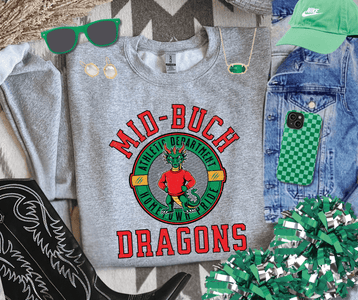 Retro Mid - Buch Dragons (Pick Your Sweatshirt Color) - Wholesale - The Red Rival