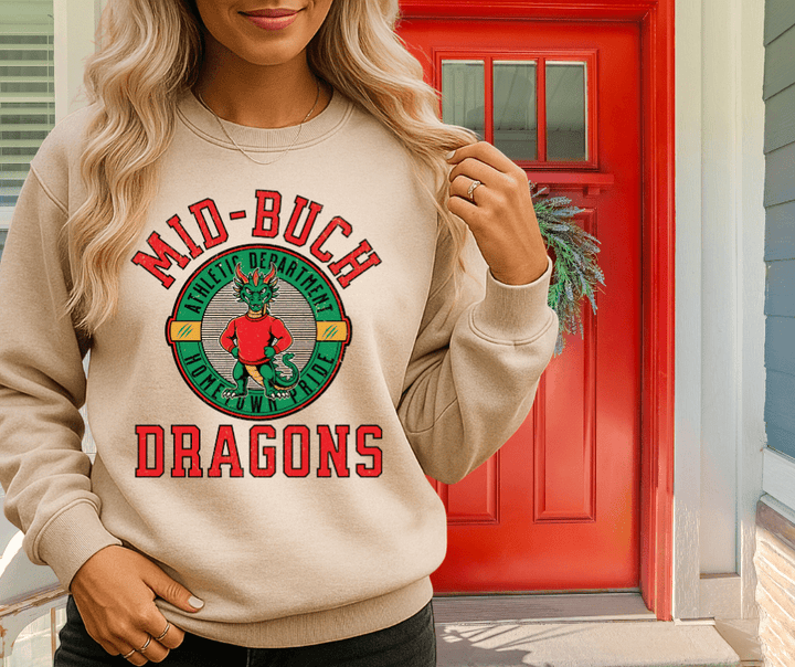 Retro Mid - Buch Dragons (Pick Your Sweatshirt Color) - Wholesale - The Red Rival