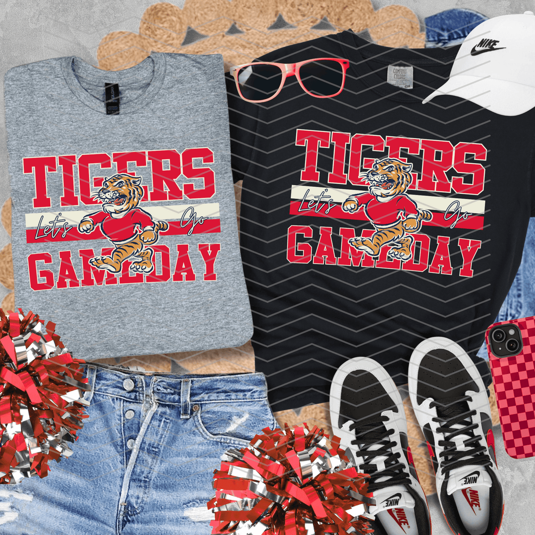 Retro Tigers Mascot (Pick Your Tee Color) - Graphic Tee - The Red Rival