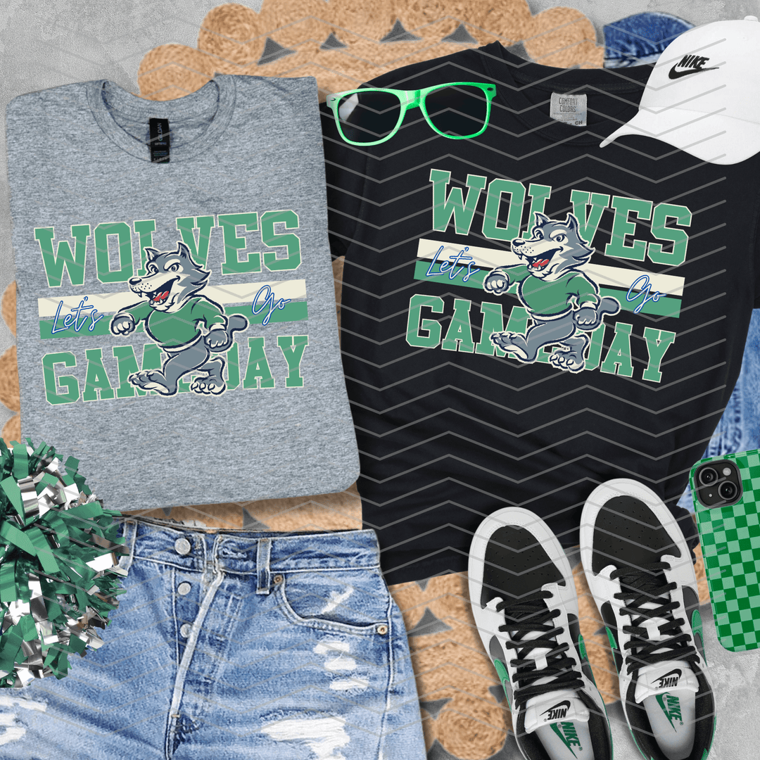 Retro Wolves Mascot (Pick Your Tee Color) - Graphic Tee - The Red Rival