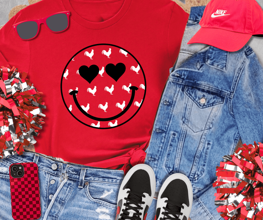 Rooster Smile Face (Pick your tee color) - Graphic Tee - The Red Rival