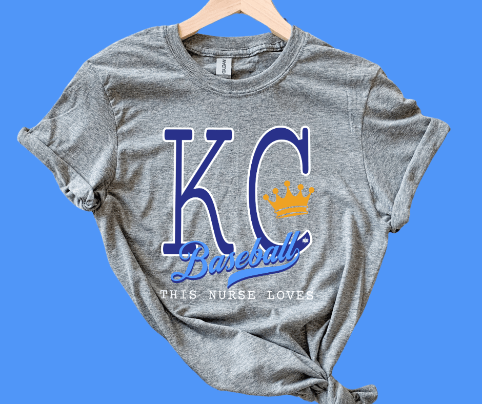 Royal & Light Blue This Nurse Loves KC Baseball - Tees - The Red Rival