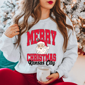 Santa Merry Christmas Kansas City Tee or Sweatshirt - Graphic Tee - The Red Rival