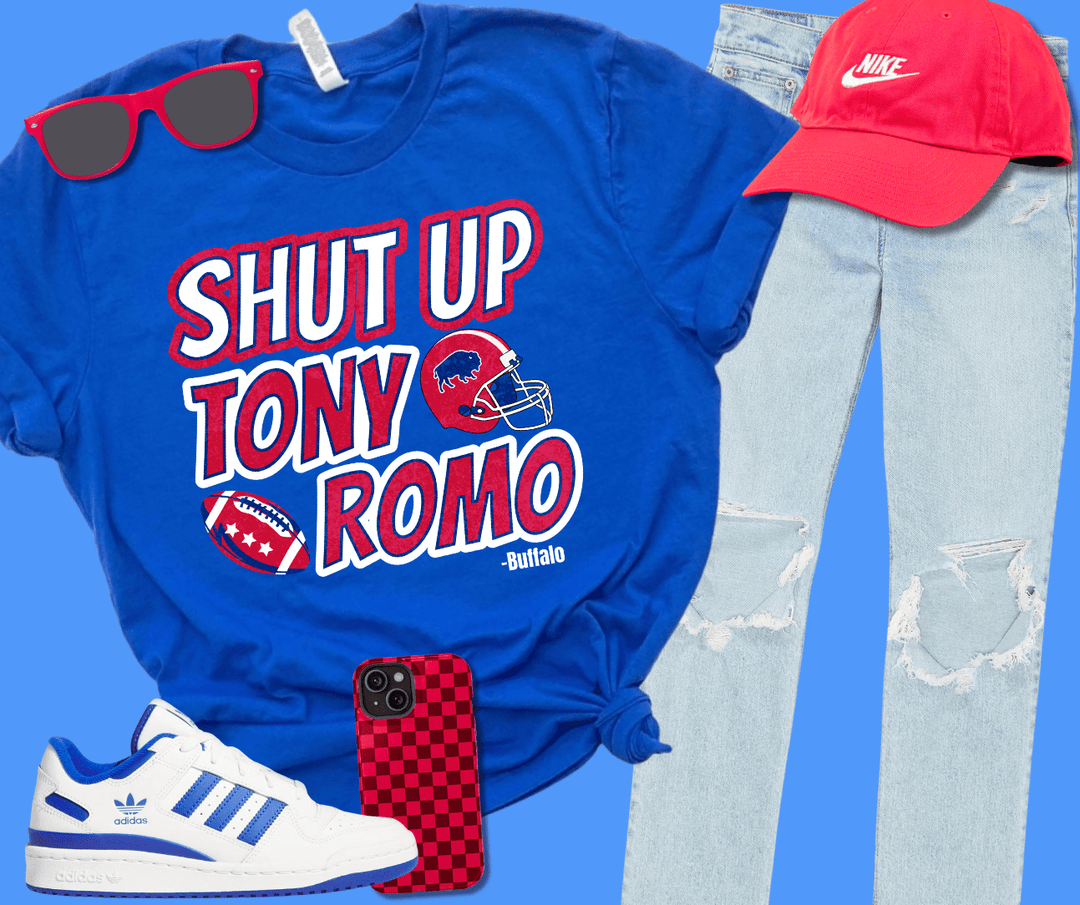 Shut Up Tony Romo - BUFFALO - Blue Graphic Tee - Tees - The Red Rival