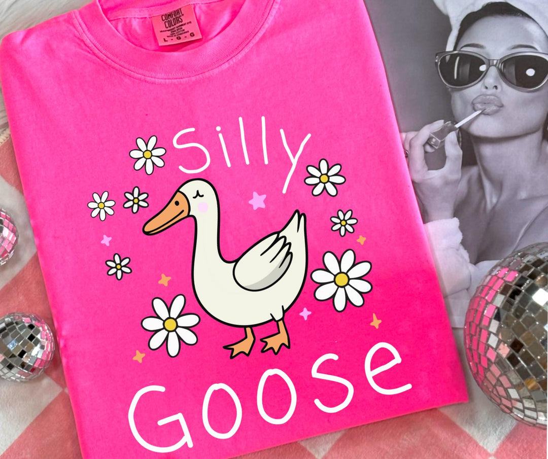 Silly Goose Neon Pink Tee - Graphic Tee - The Red Rival