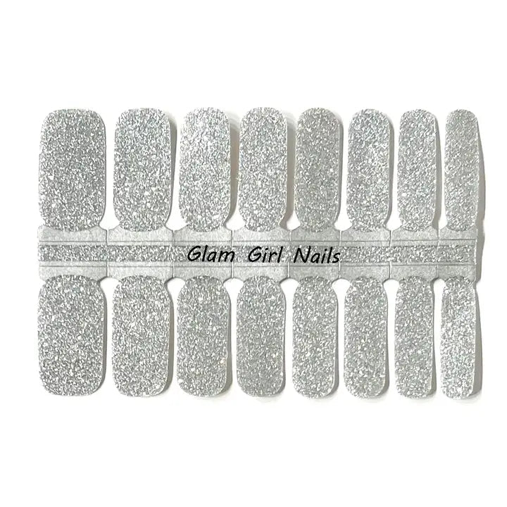 Silver Glitter Nail Strips - Apparel & Accessories - The Red Rival
